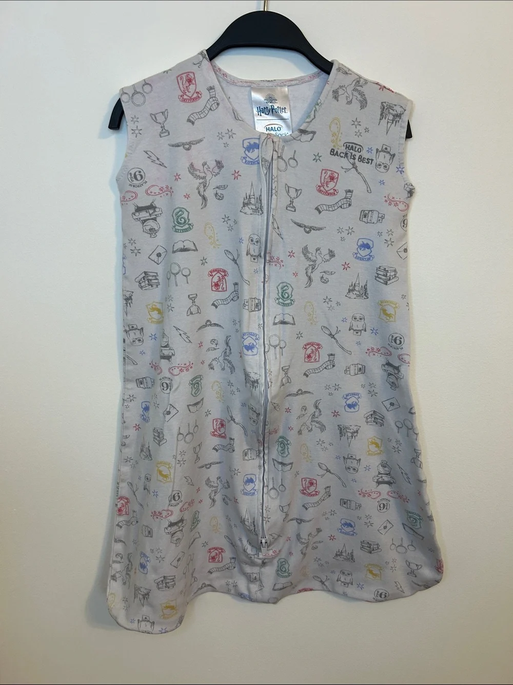 Halo Light Gray Harry Potter Sleep Sack, Size Medium / 6-12 Months